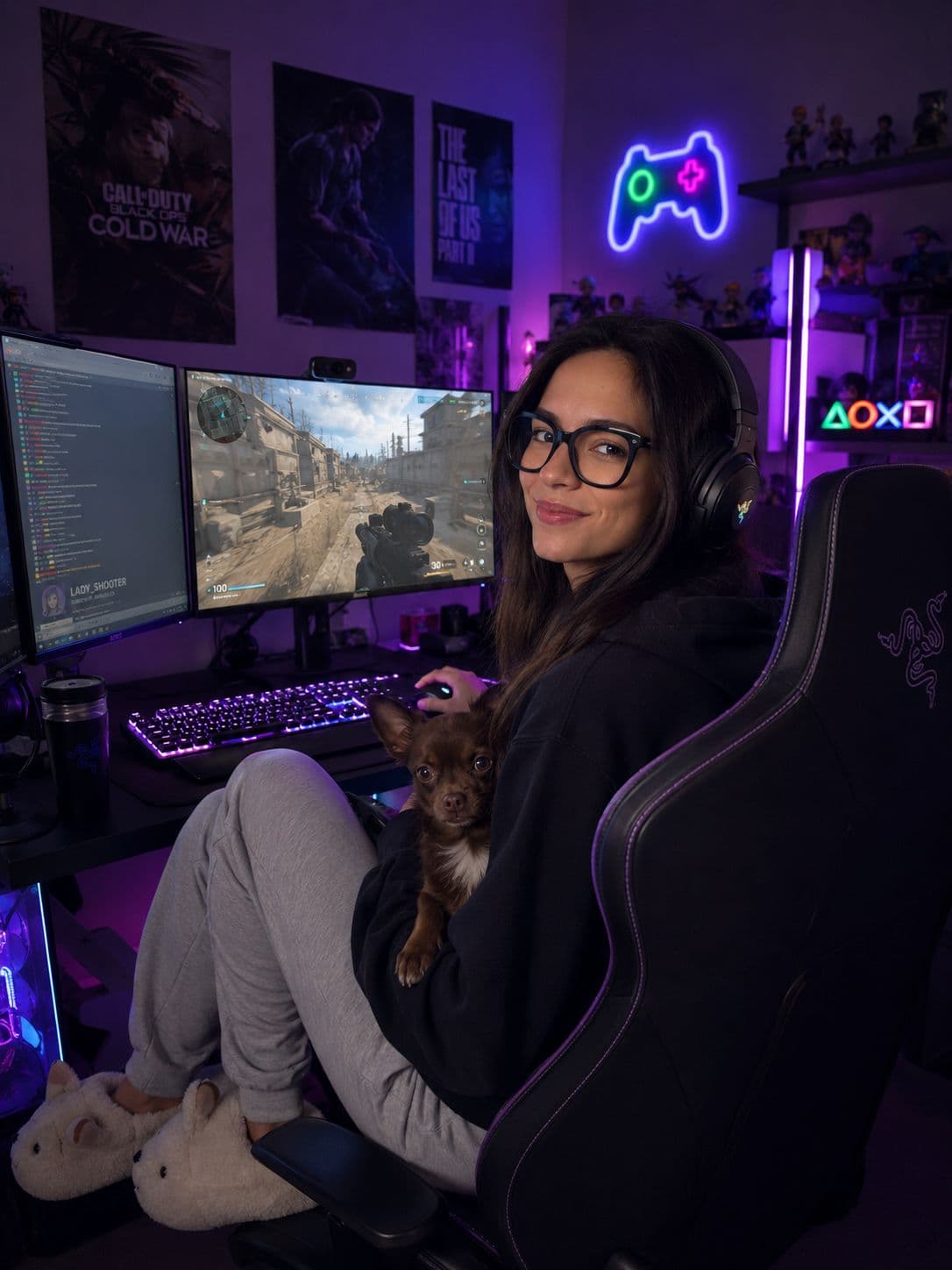 Maloo à son setup gaming